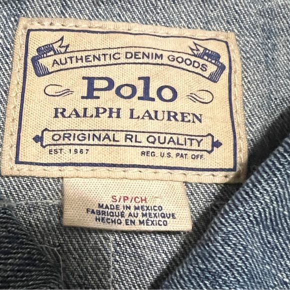 Polo Ralph Lauren Varsity Tigers Football Letterman Patch Denim Jacket Men's Sm - Picture 13 of 13